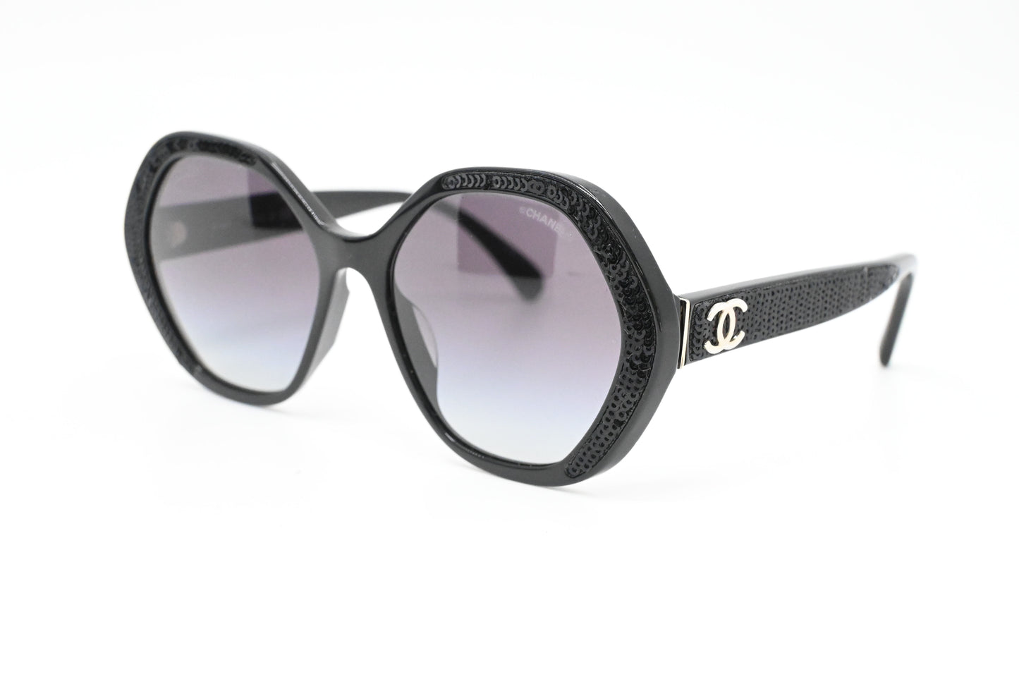 Chanel Black Sequin Sunglasses