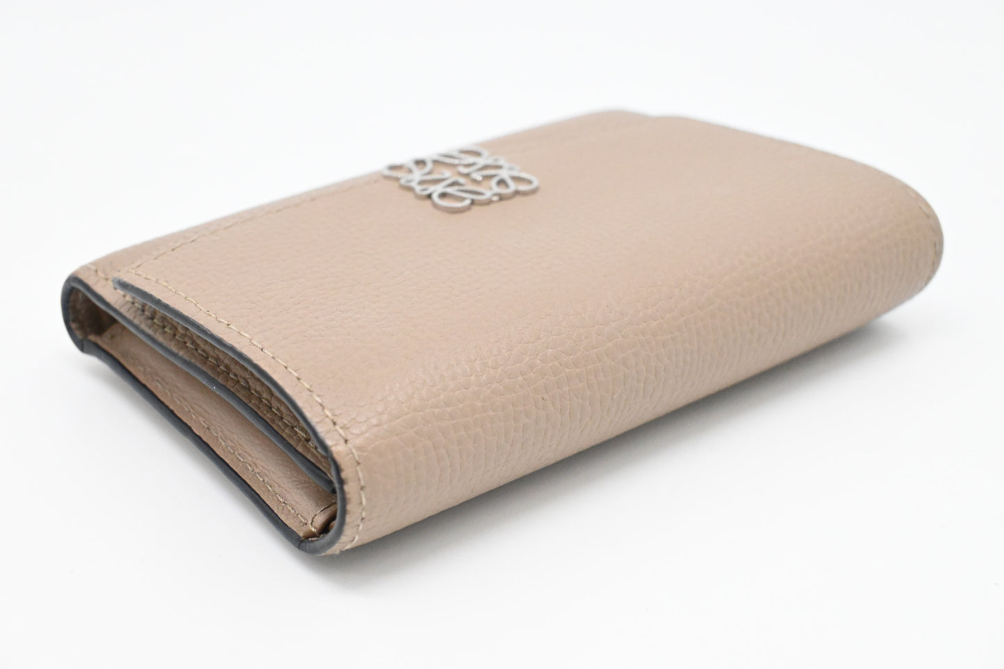 Loewe Trifold Wallet in Beige Leather