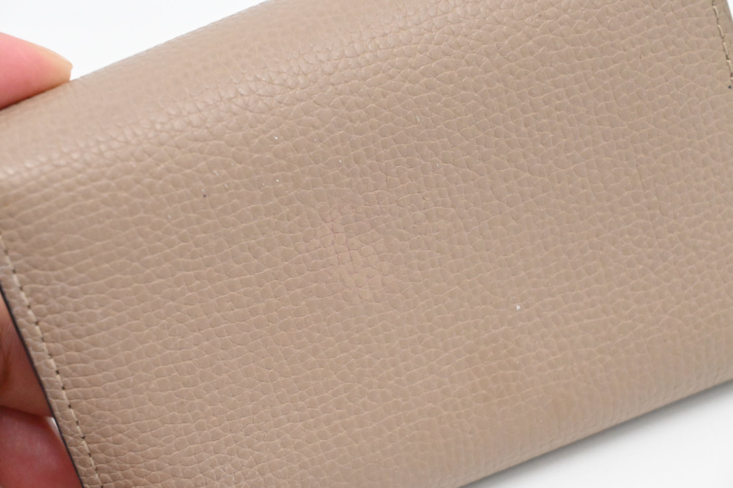 Loewe Trifold Wallet in Beige Leather