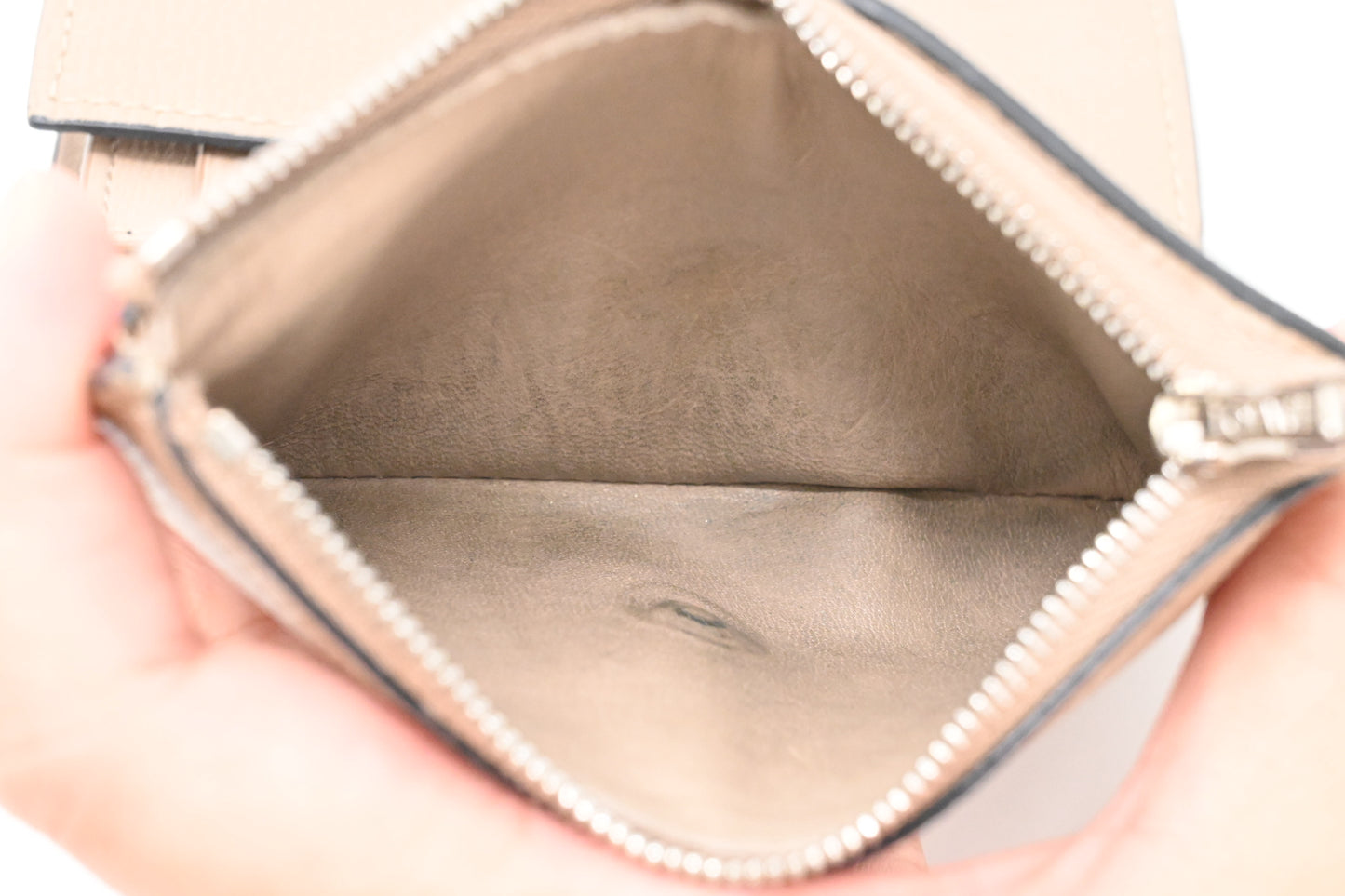 Loewe Trifold Wallet in Beige Leather