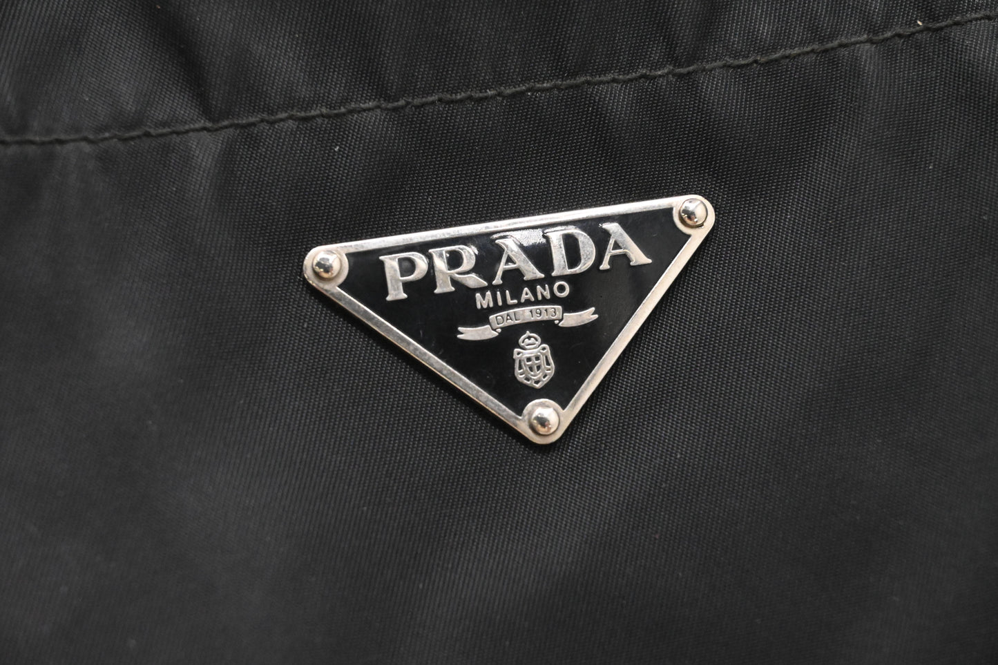 Prada Bucket Shoudler Bag in Black Nylon