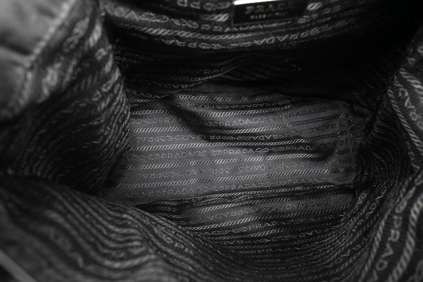 Prada Bucket Shoudler Bag in Black Nylon