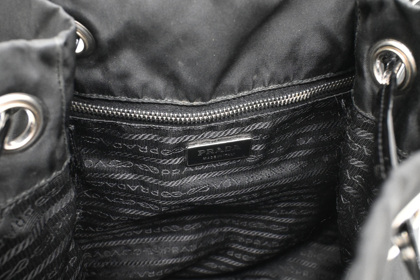 Prada Bucket Shoudler Bag in Black Nylon