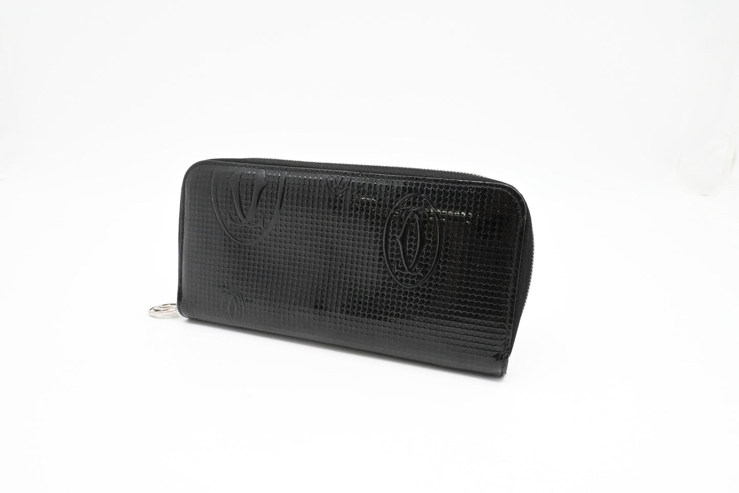 Cartier Zippy Long Wallet in Black Patent Leather