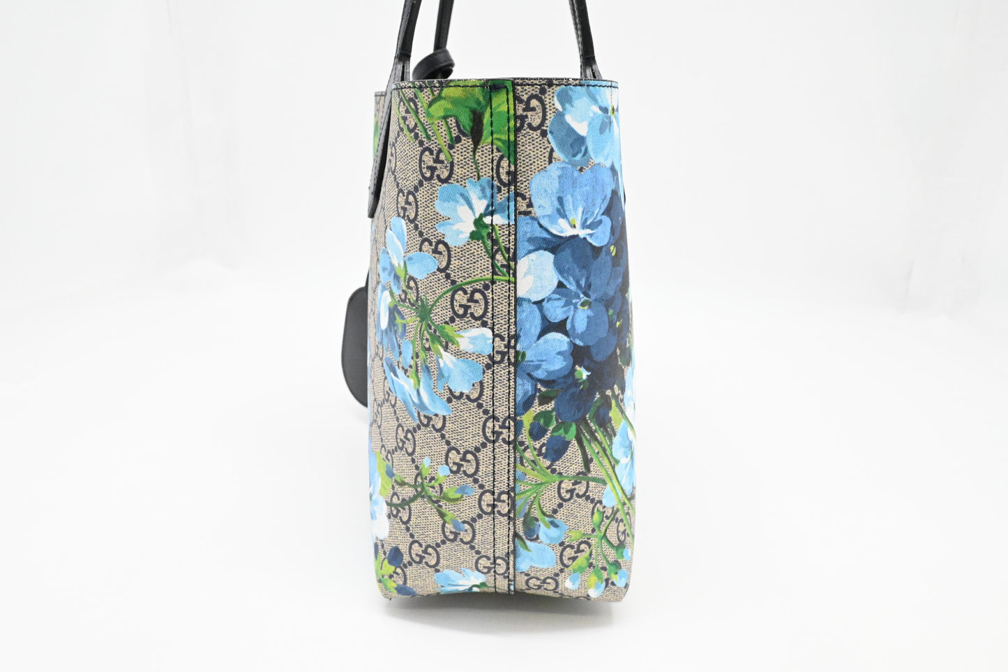 Gucci Small Tote in Blue Blooms GG Supreme Canvas