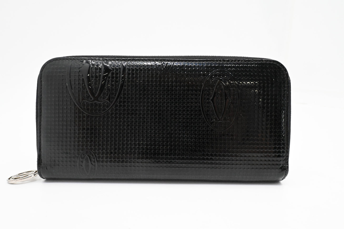 Cartier Zippy Long Wallet in Black Patent Leather