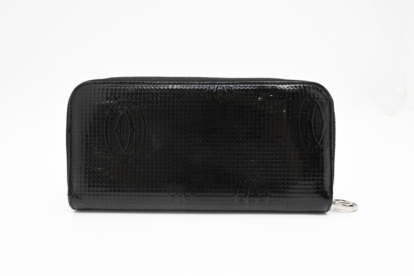 Cartier Zippy Long Wallet in Black Patent Leather