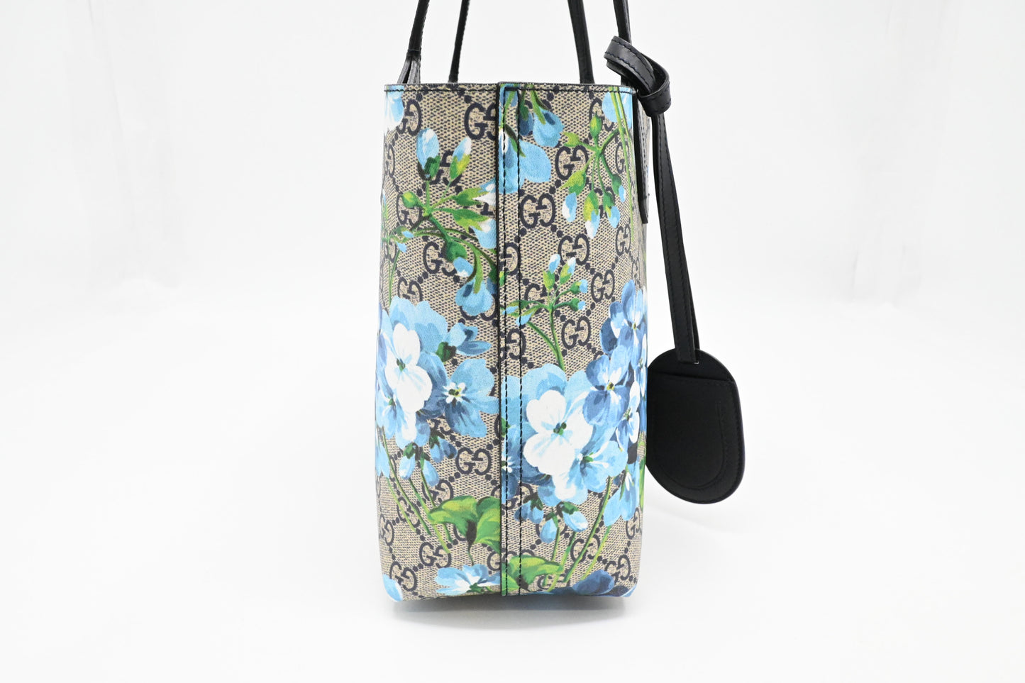 Gucci Small Tote in Blue Blooms GG Supreme Canvas