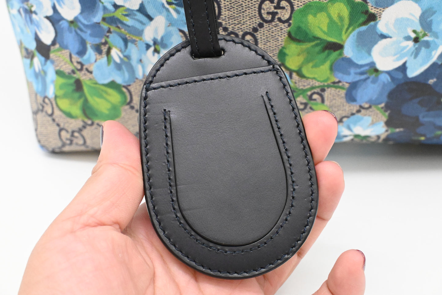 Gucci Small Tote in Blue Blooms GG Supreme Canvas