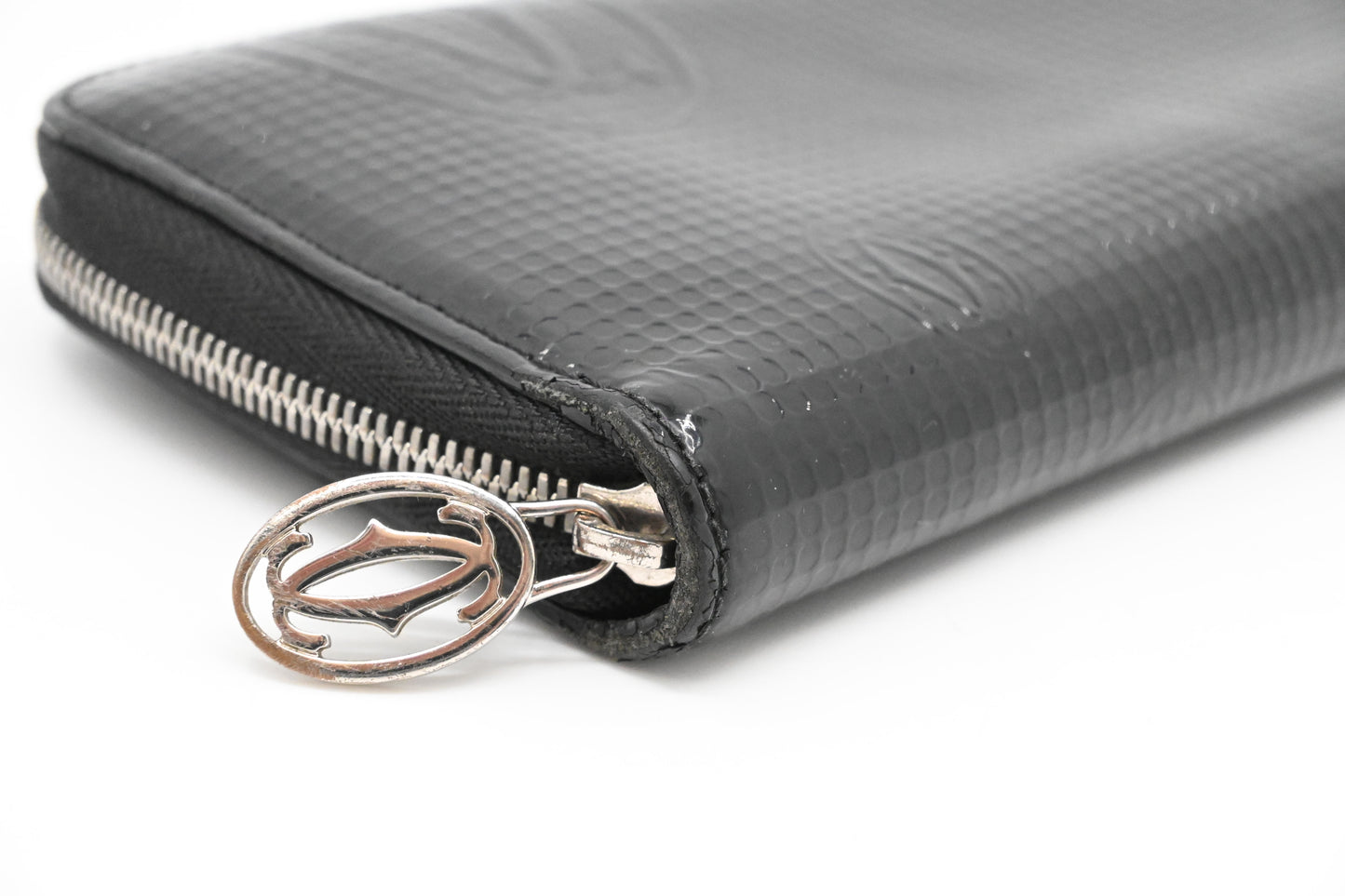Cartier Zippy Long Wallet in Black Patent Leather