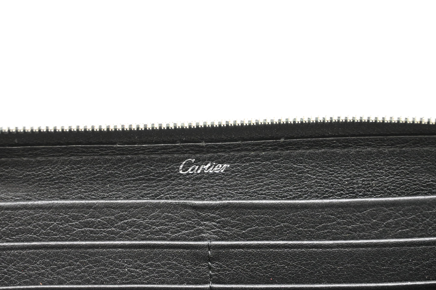 Cartier Zippy Long Wallet in Black Patent Leather