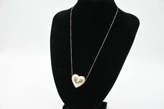 Tiffany & Co. Puffed Heart Necklace in Sterling Silver