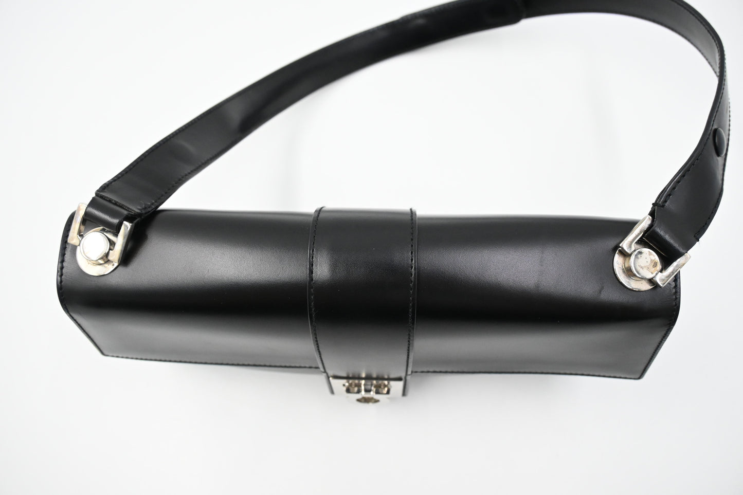 Ferragamo Shoulder Bag in Black Leather