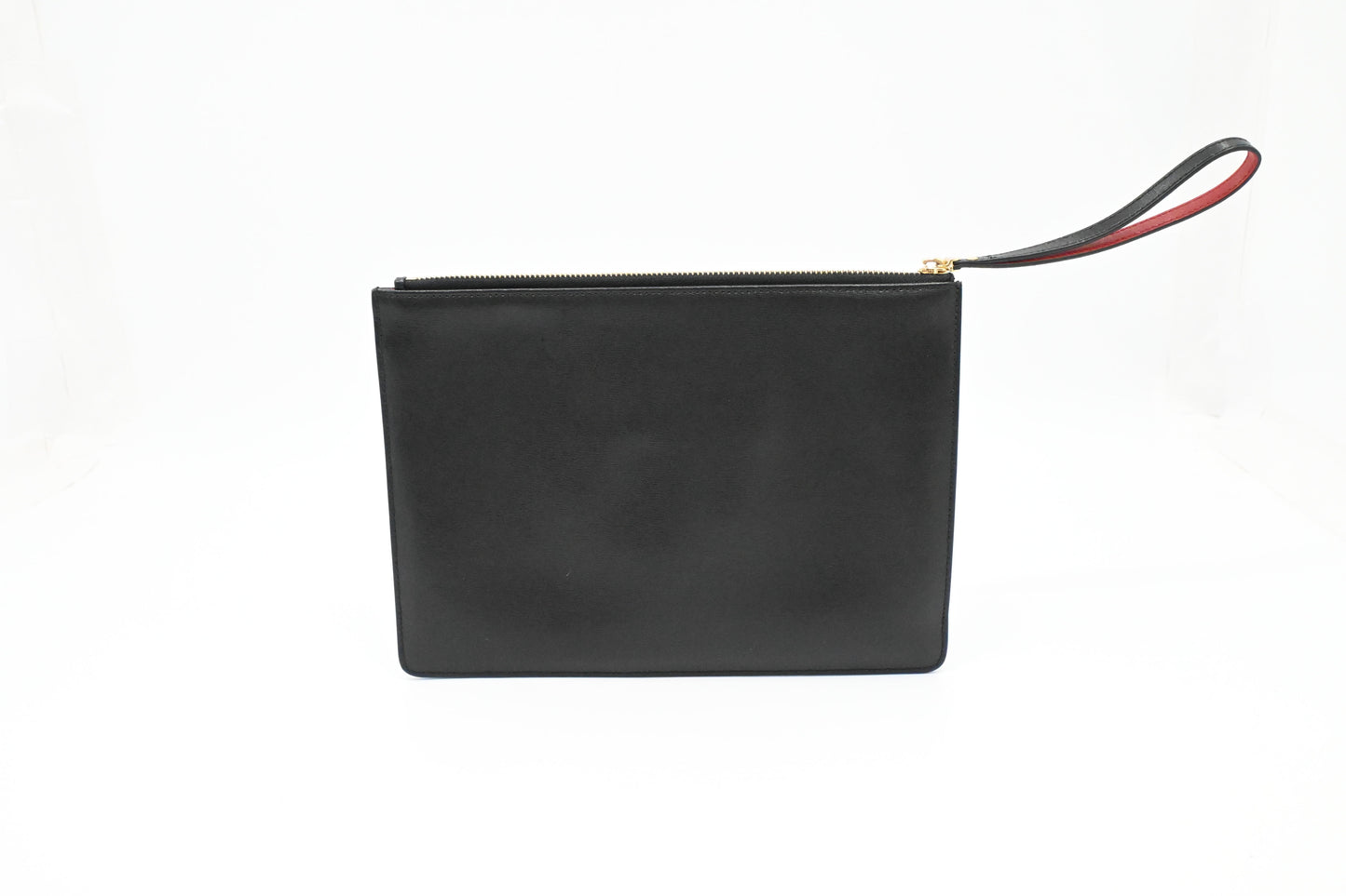 Ferragamo Wrist Pouch in Black Leather