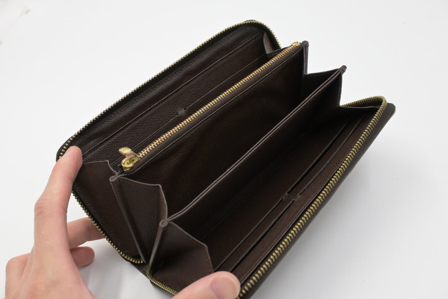 Louis Vuitton Long Zippy Wallet in Damier Ebene Canvas