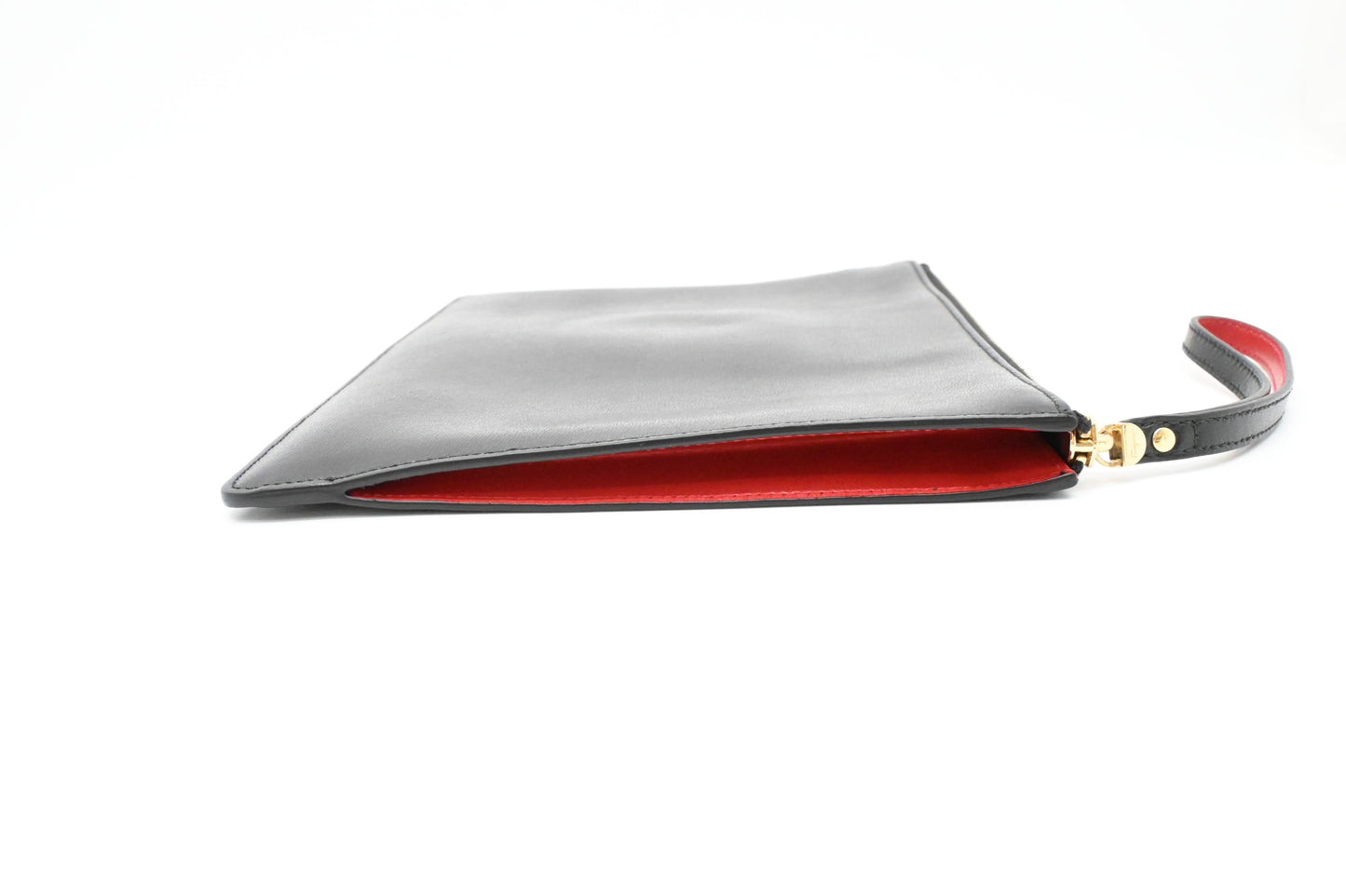 Ferragamo Wrist Pouch in Black Leather
