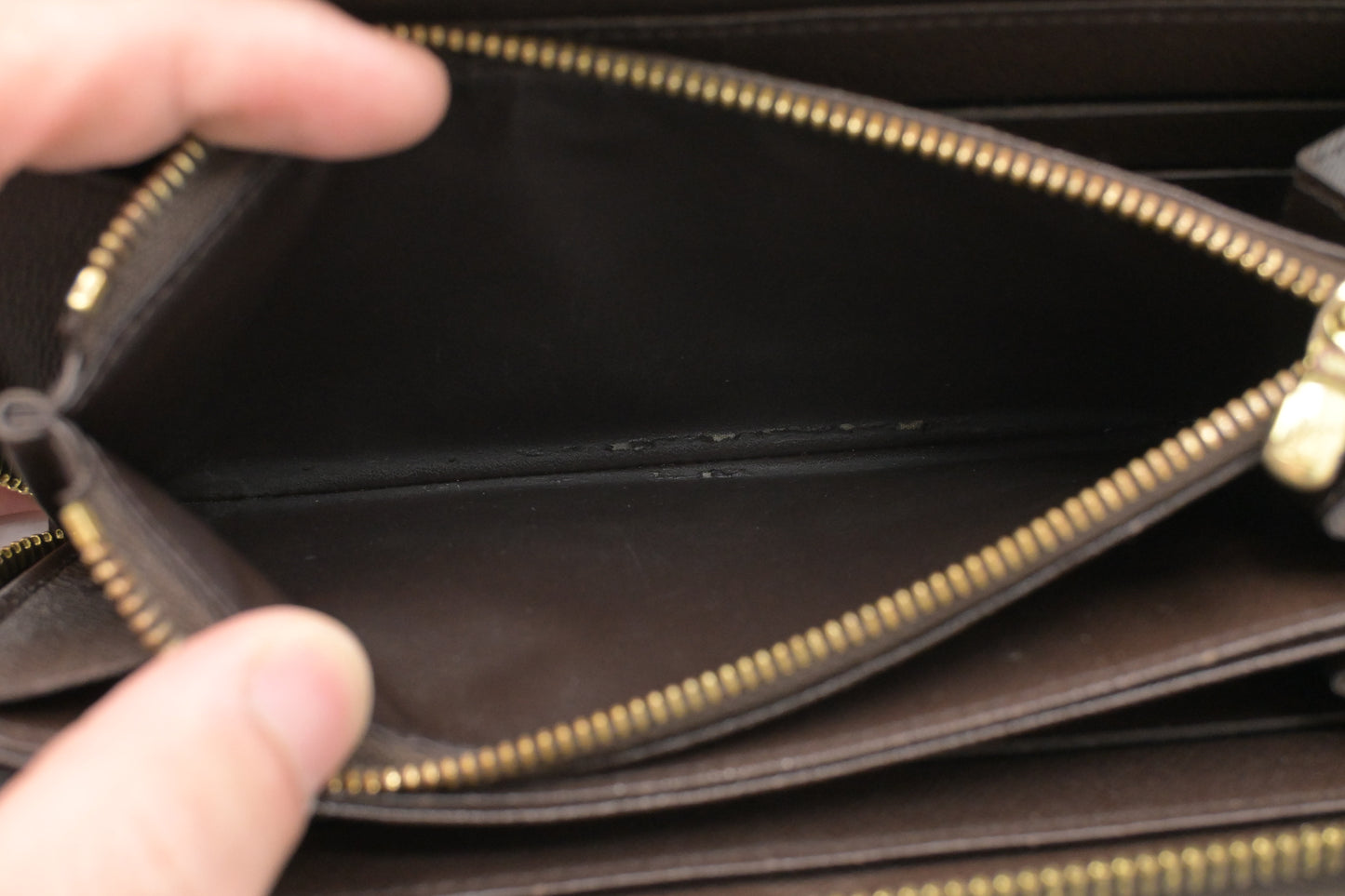 Louis Vuitton Long Zippy Wallet in Damier Ebene Canvas