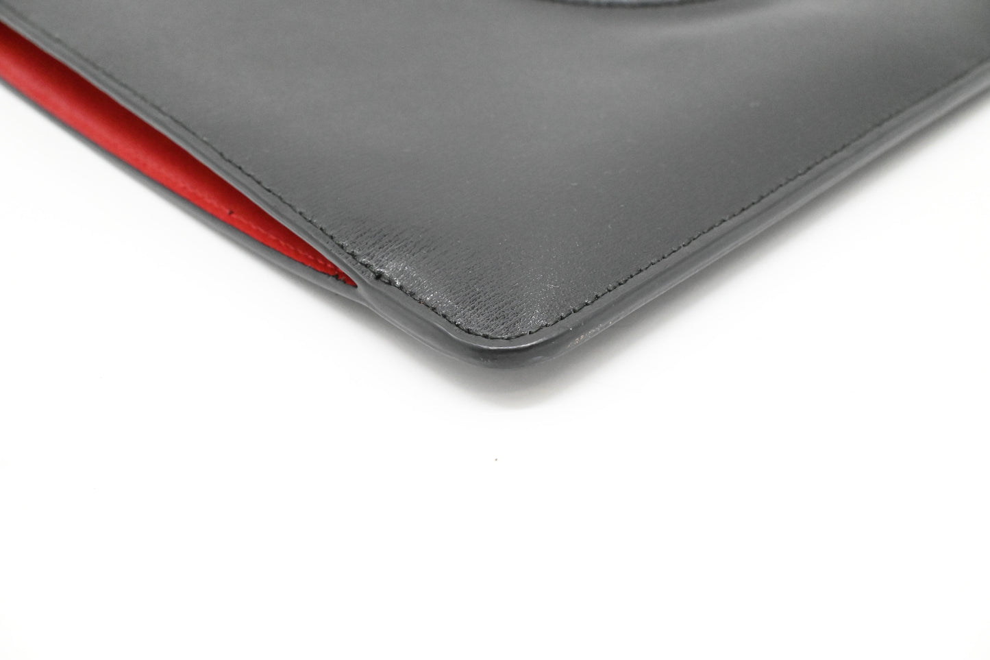 Ferragamo Wrist Pouch in Black Leather
