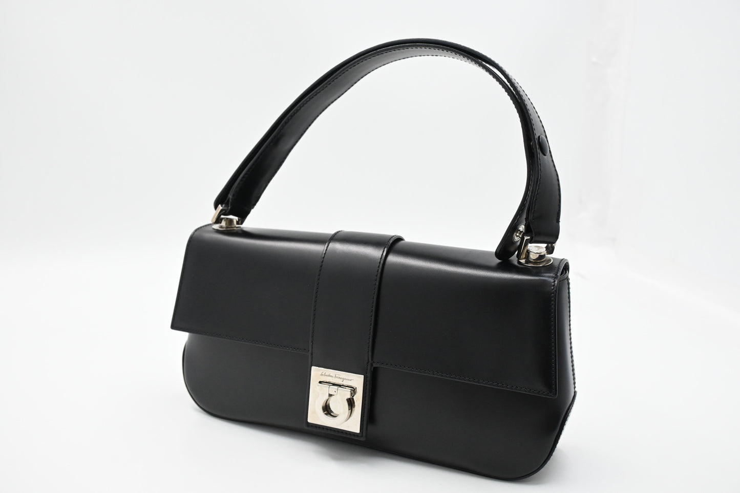 Ferragamo Shoulder Bag in Black Leather