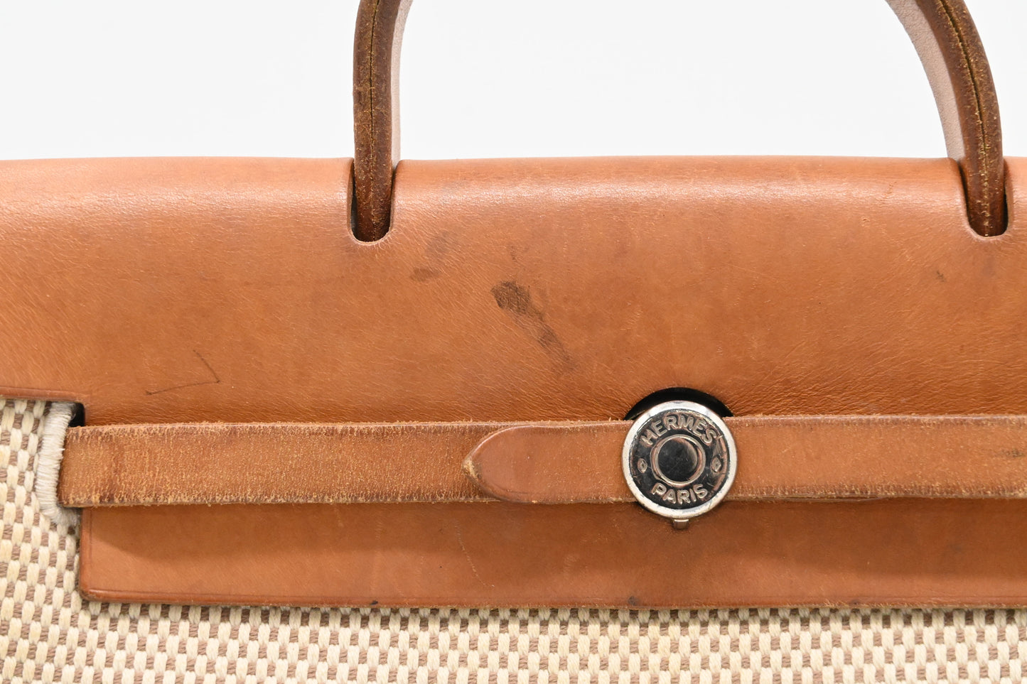 Hermes Herbag Sac a Dos Backpack in Beige Canvas