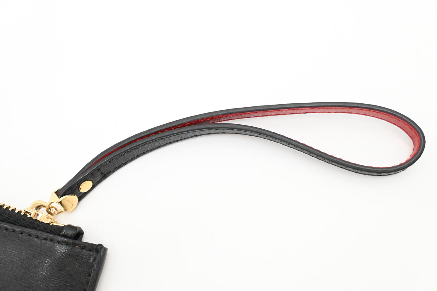 Ferragamo Wrist Pouch in Black Leather