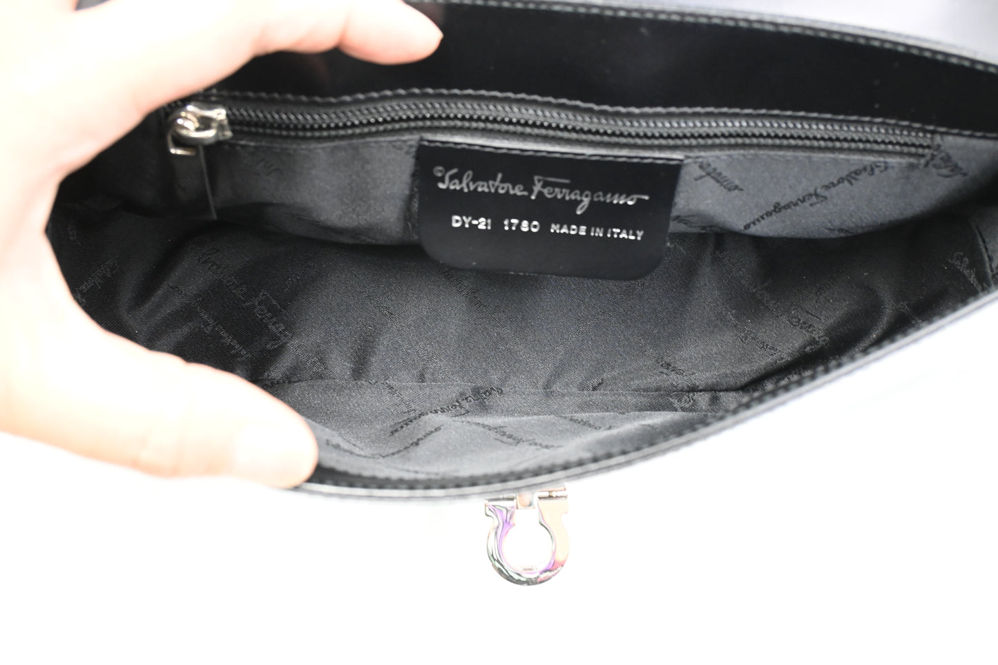 Ferragamo Shoulder Bag in Black Leather