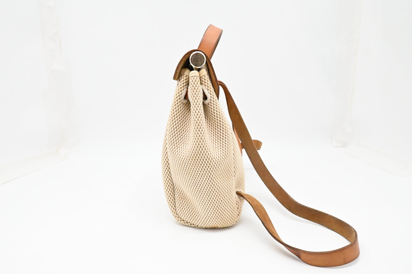 Hermes Herbag Sac a Dos Backpack in Beige Canvas