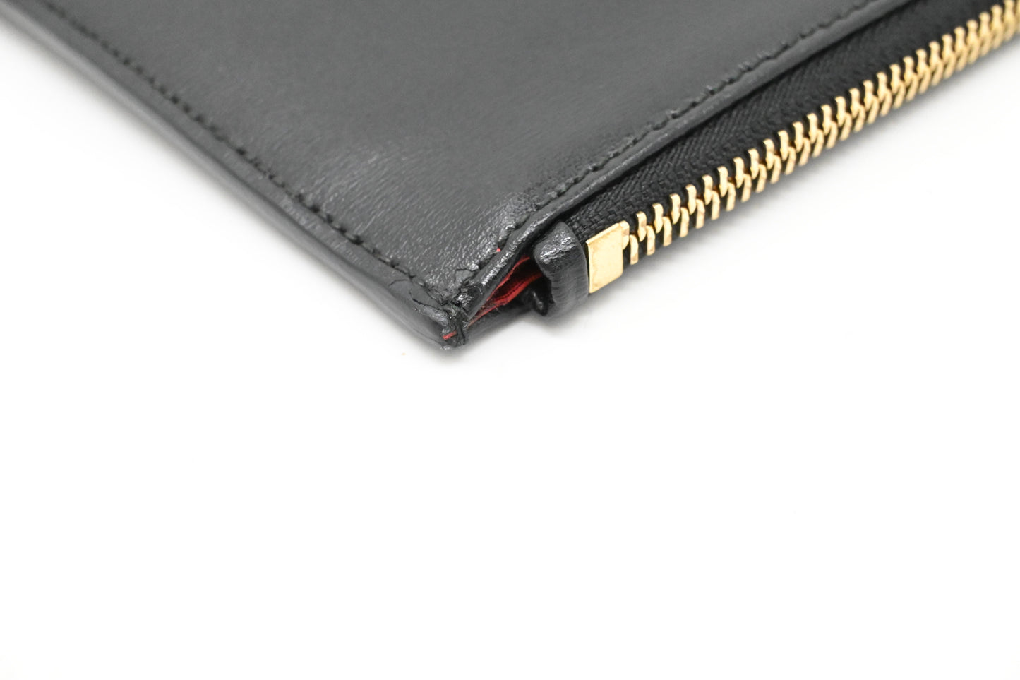 Ferragamo Wrist Pouch in Black Leather