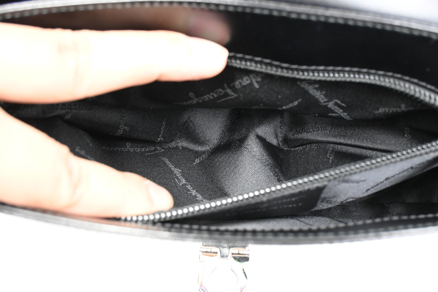 Ferragamo Shoulder Bag in Black Leather