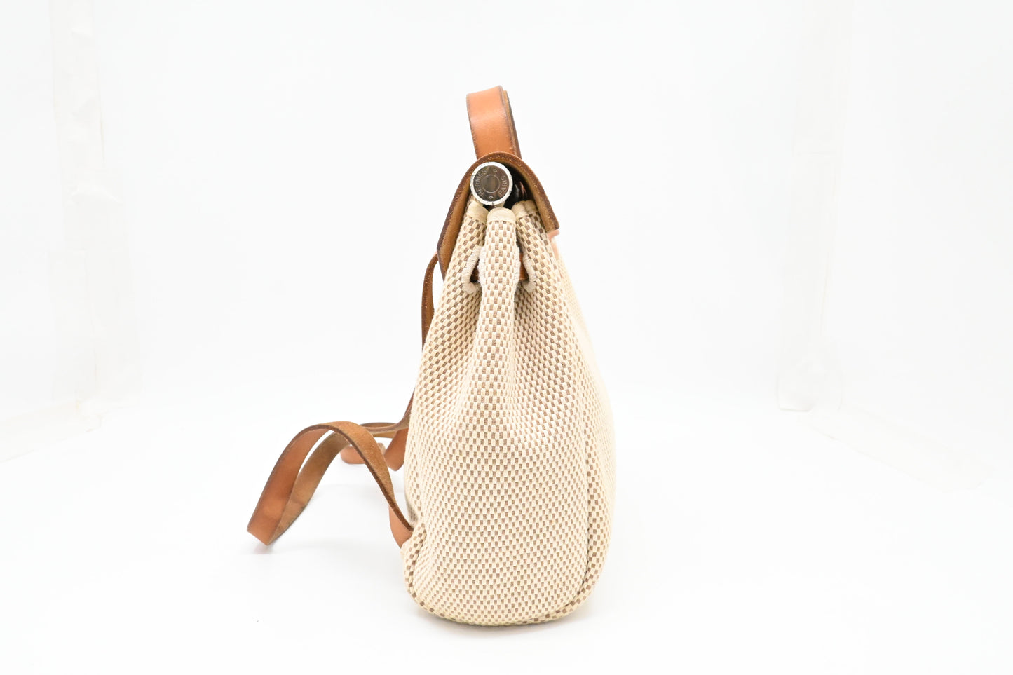 Hermes Herbag Sac a Dos Backpack in Beige Canvas