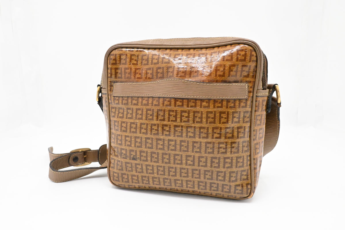 Fendi Shoulder Bag in Coated Zucchino Canvas