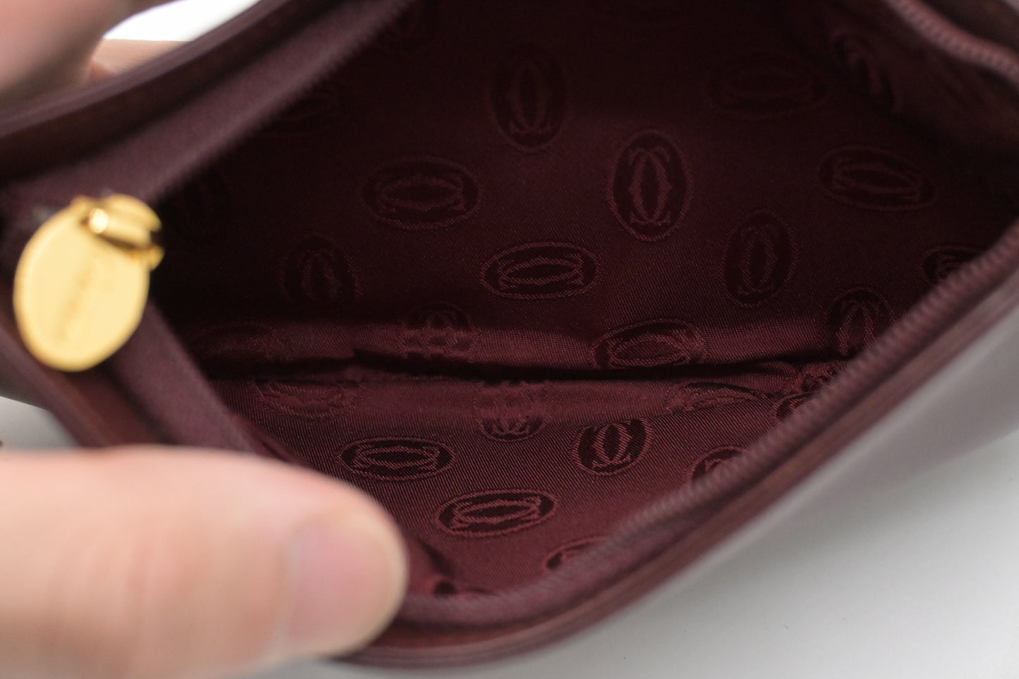 Cartier Pouch in Burgundy Leather