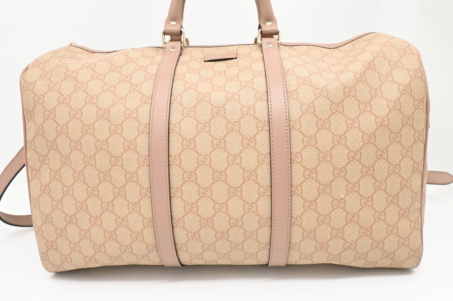 Gucci Boston Bag in Pink GG Supreme Canvas