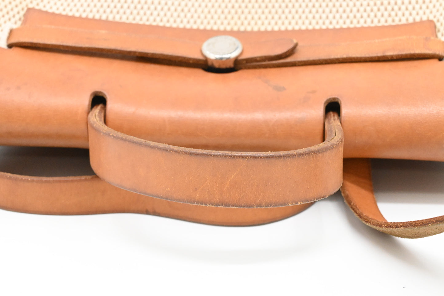 Hermes Herbag Sac a Dos Backpack in Beige Canvas