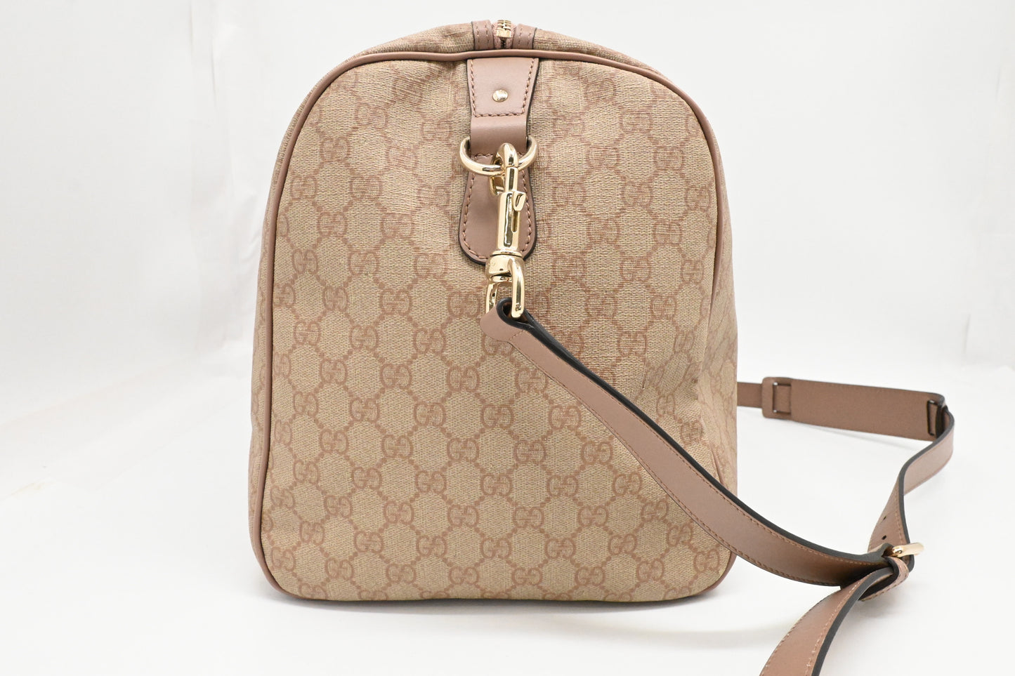 Gucci Boston Bag in Pink GG Supreme Canvas