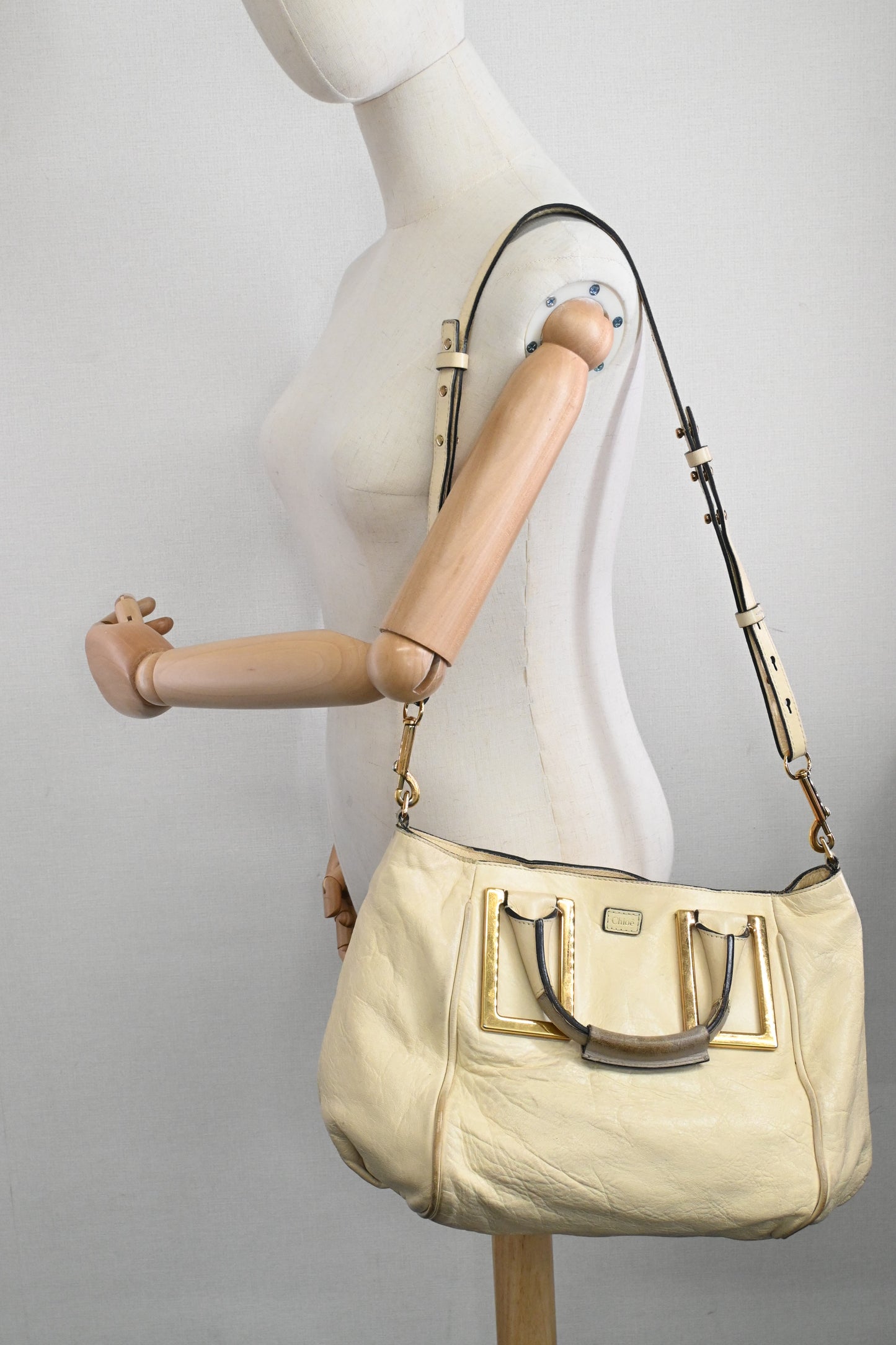 Chloe Ethel in Cream Leather