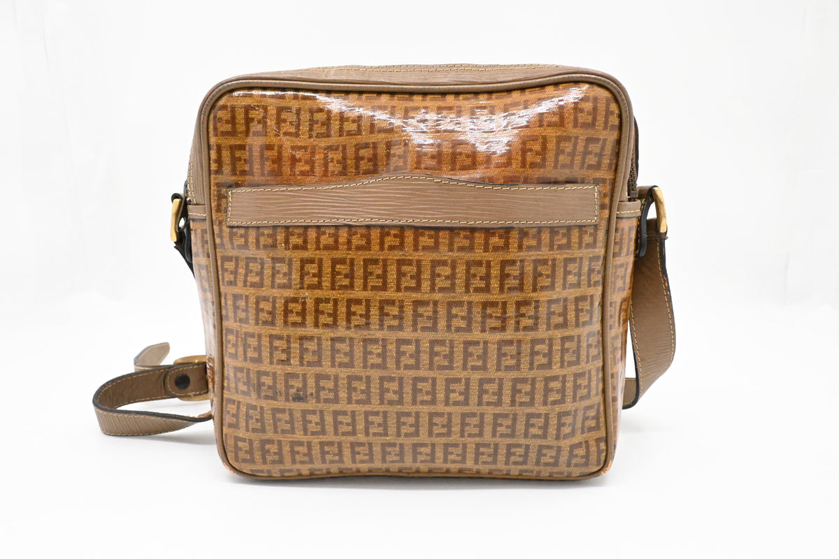 Fendi Shoulder Bag in Coated Zucchino Canvas