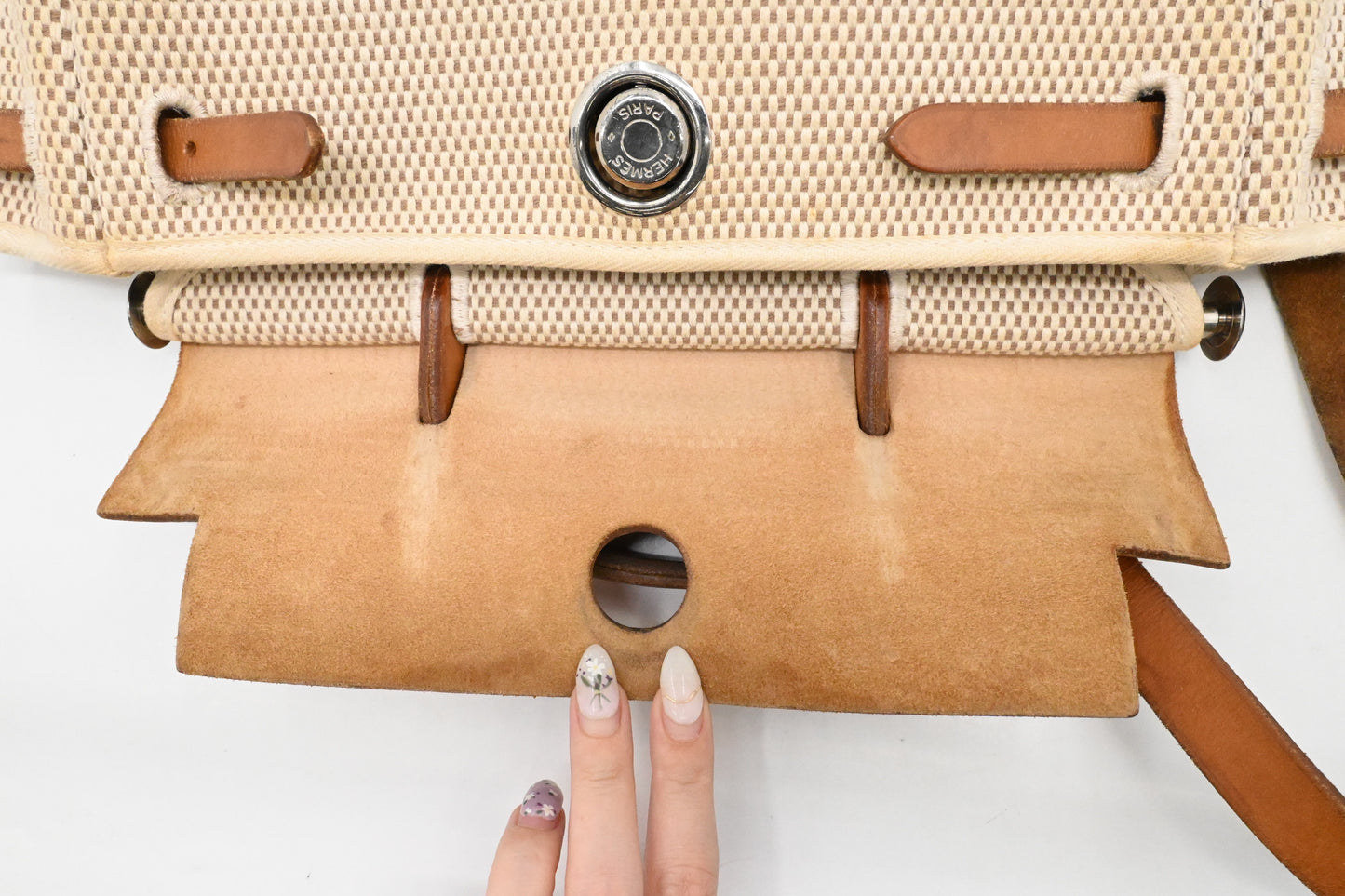 Hermes Herbag Sac a Dos Backpack in Beige Canvas