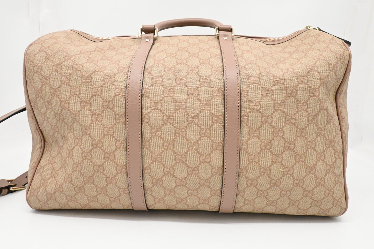 Gucci Boston Bag in Pink GG Supreme Canvas