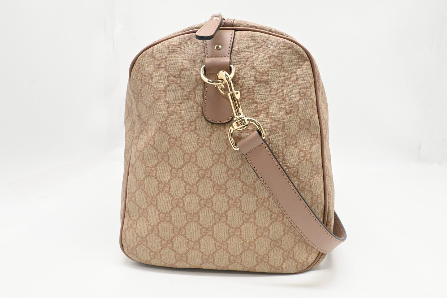 Gucci Boston Bag in Pink GG Supreme Canvas