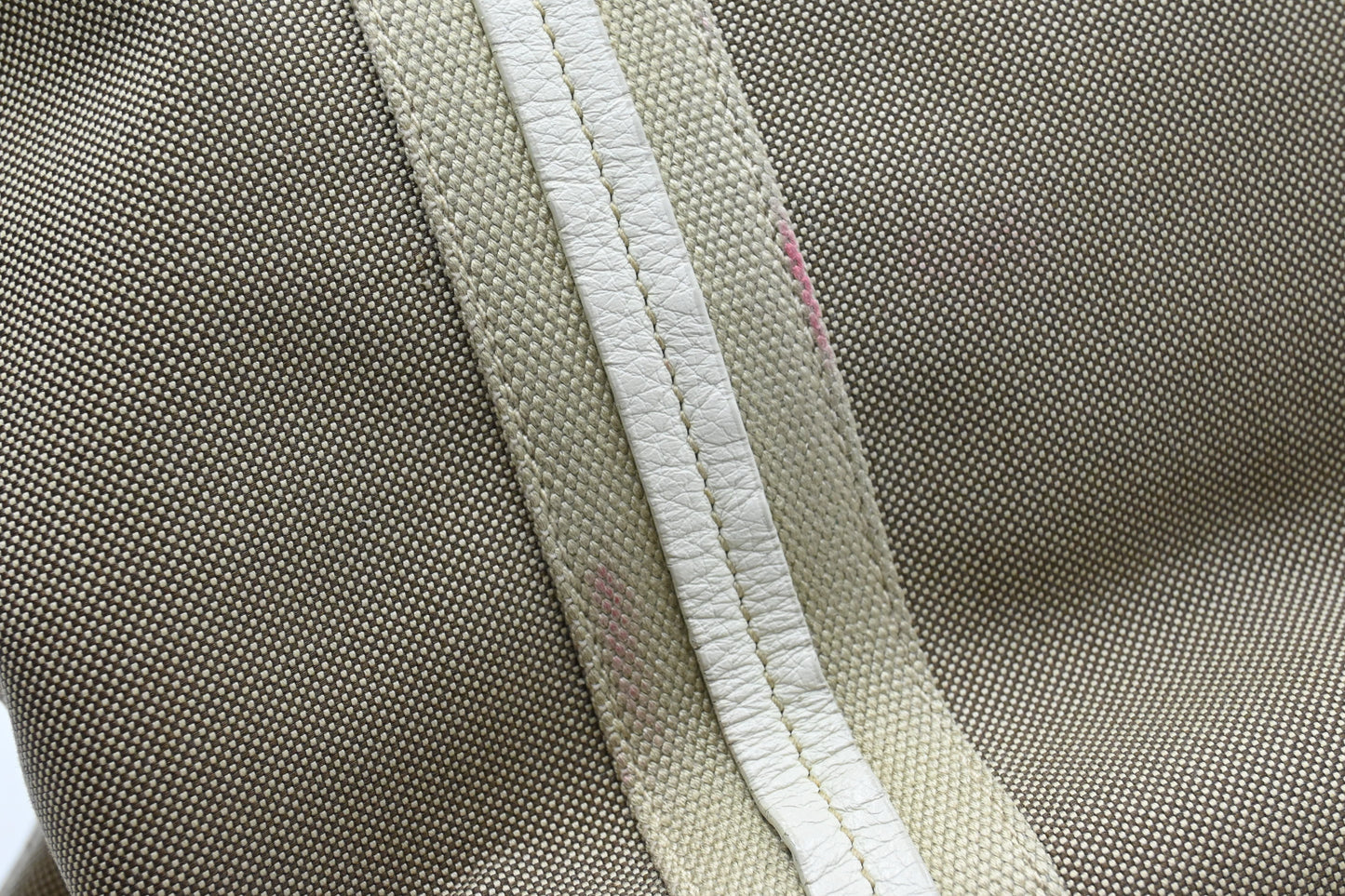 Prada Logo Jacquard Tote in Beige Canvas and Gold Leather