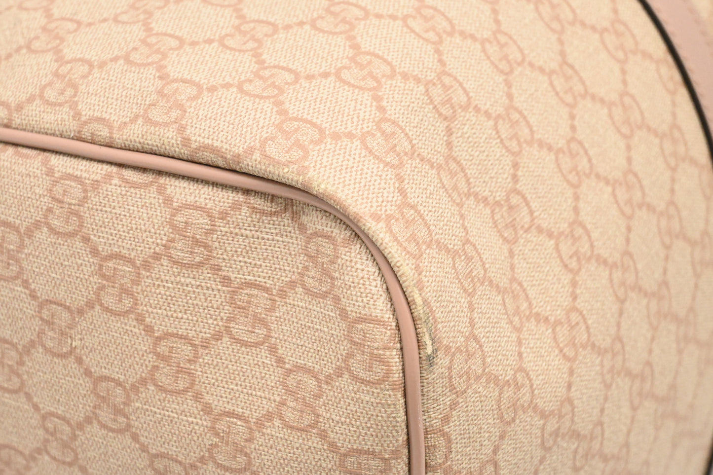 Gucci Boston Bag in Pink GG Supreme Canvas
