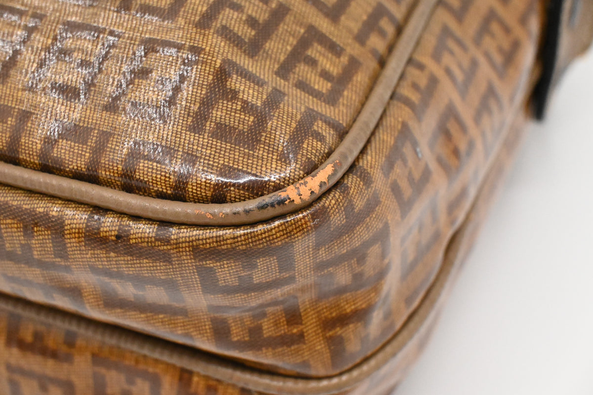 Fendi Shoulder Bag in Coated Zucchino Canvas