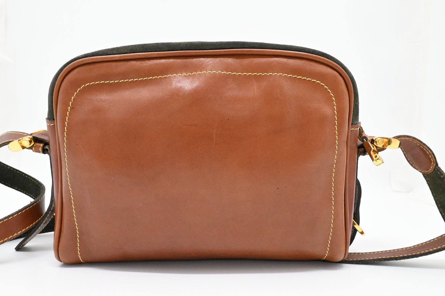 Loewe Crossbody in Brown Leather and Green Suede
