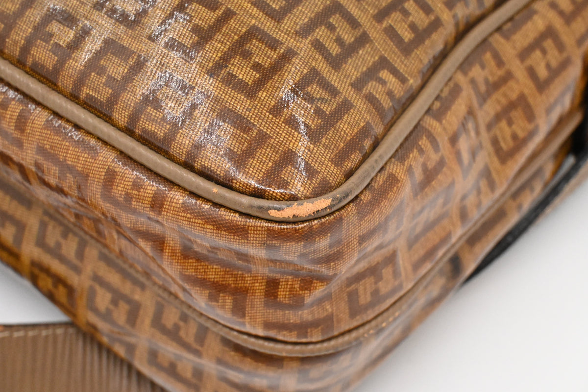 Fendi Shoulder Bag in Coated Zucchino Canvas