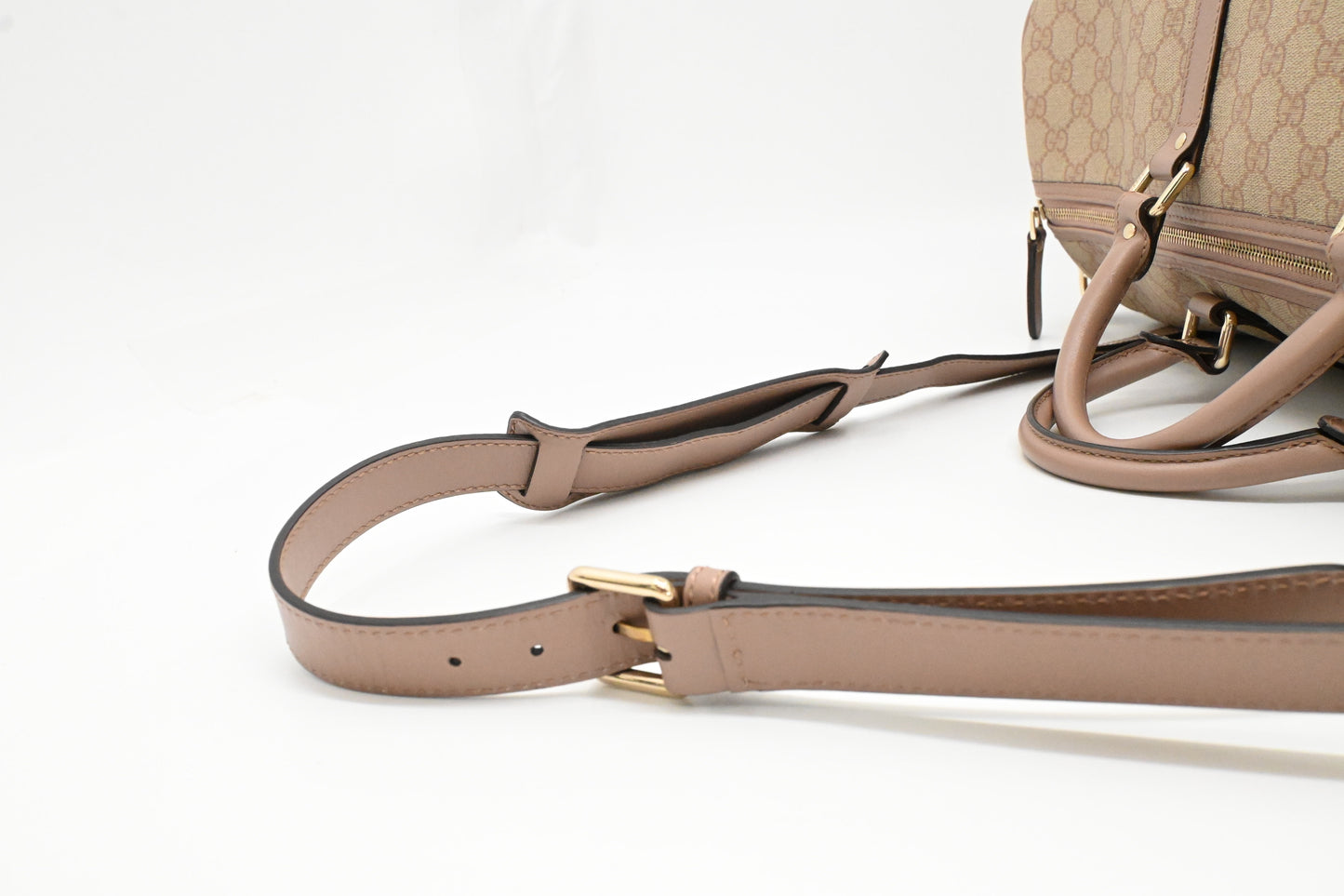 Gucci Boston Bag in Pink GG Supreme Canvas