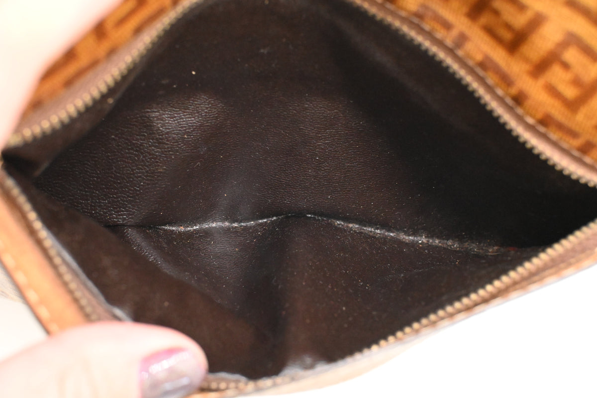 Fendi Shoulder Bag in Coated Zucchino Canvas