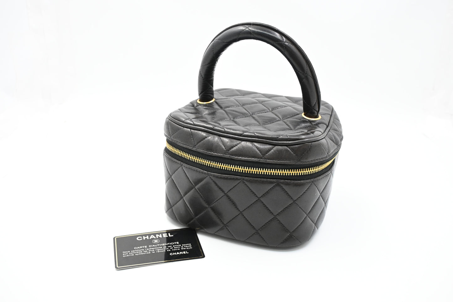 Chanel Vanity in Black Matelassé Leather