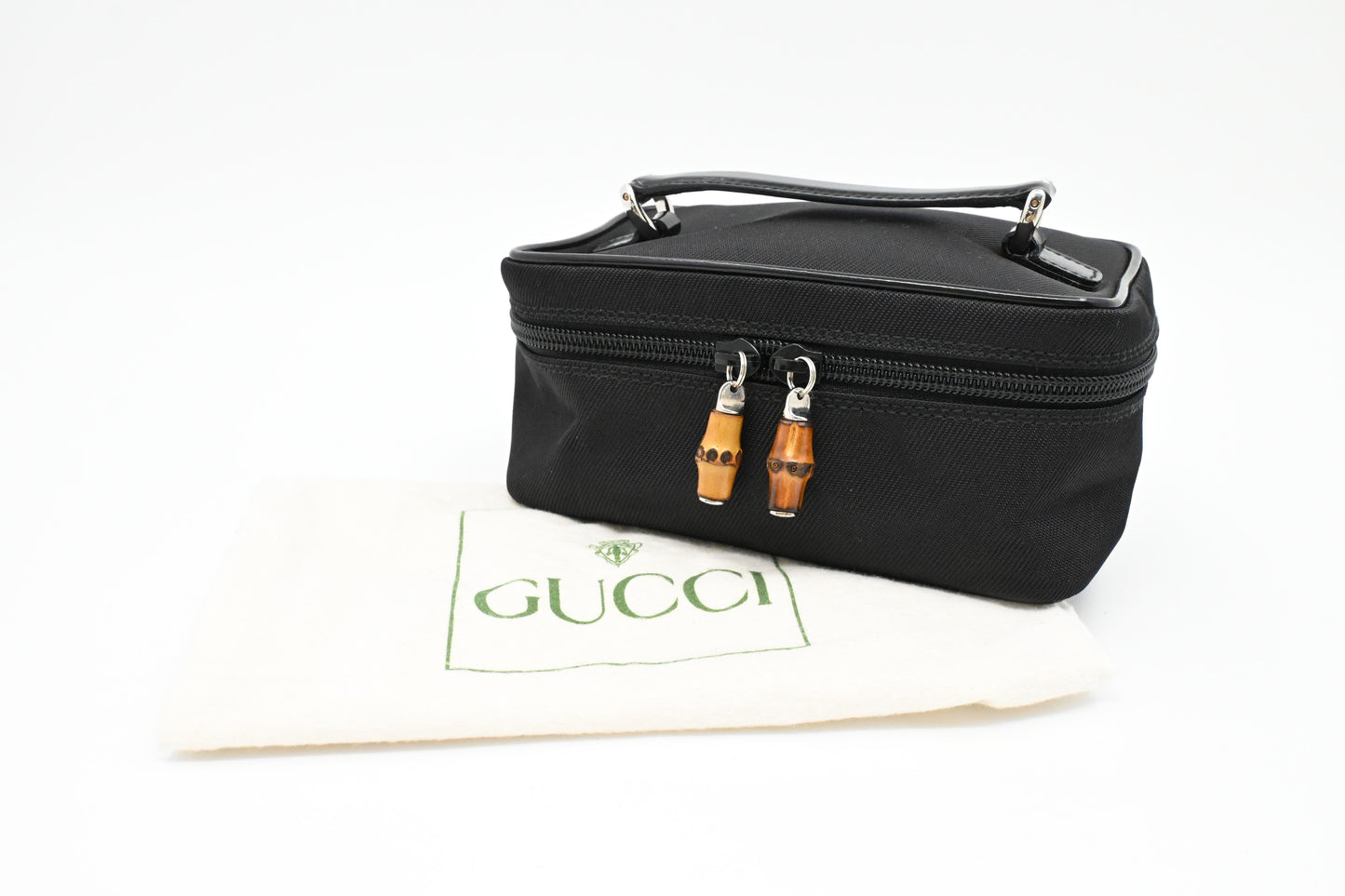 Gucci Vanity Case in Black Canvas and Leather