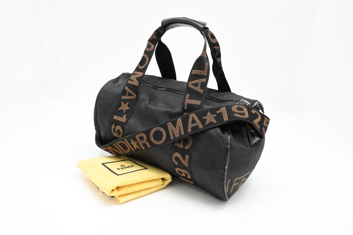 Fendi 2way Boston Bag in Black Canvas